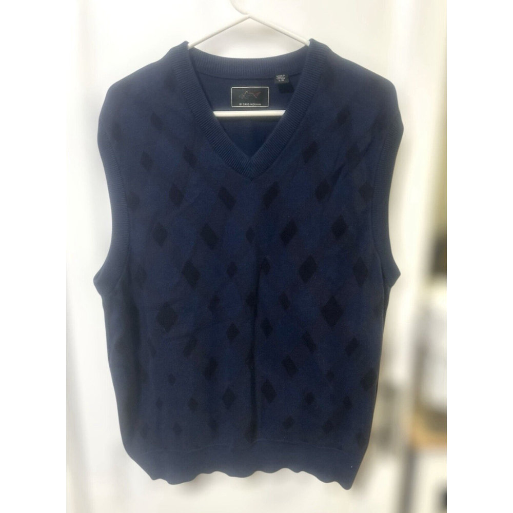 Greg Norman Navy Sweater Vest Size Large‎
